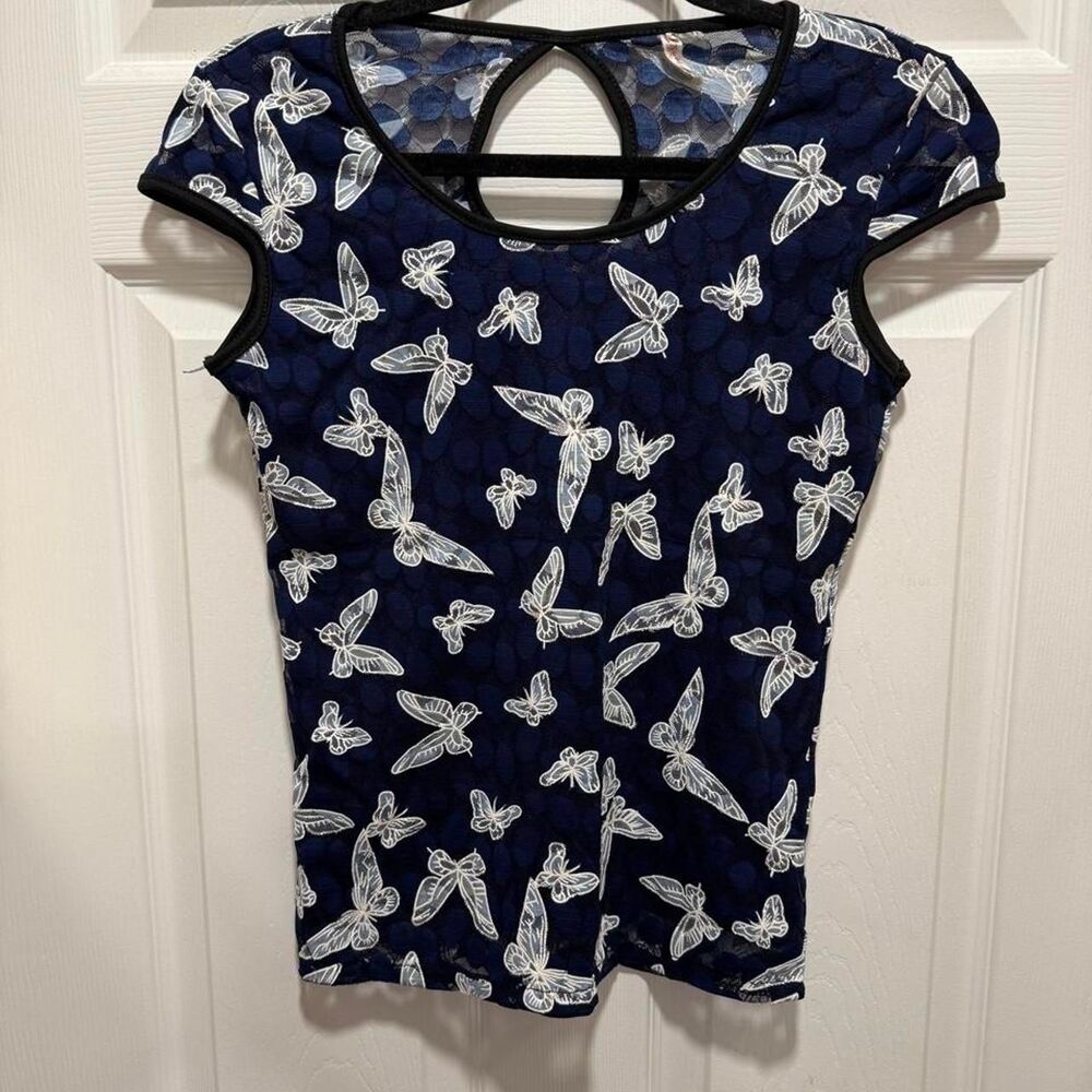 Fairycore Butterfly Mesh Top